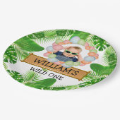 Safari Animals Wild One Birthday FOTO Papieren Bordje (Gekanteld)