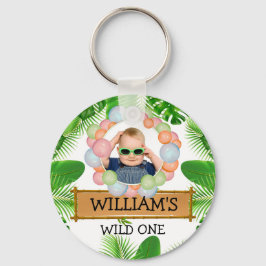 Safari Animals Wild One Birthday FOTO Sleutelhanger