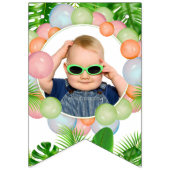 Safari Animals Wild One Birthday FOTO Vlaggetjes (Eerste vlag)