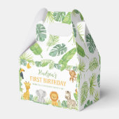 Safari Animals  Wild One Birthday Party Bedankdoosjes (Achterkant)