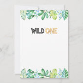 Safari Animals Wild One Birthday Party Invitation Kaart (Achterkant)