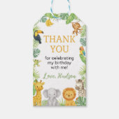 Safari Animals Wild One Birthday Thank You Cadeaulabel (Voorkant)