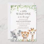 Safari Animals Wild One Boys Baby shower Kaart (Voorkant)