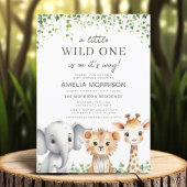 Safari Animals Wild One Boys Baby shower Kaart