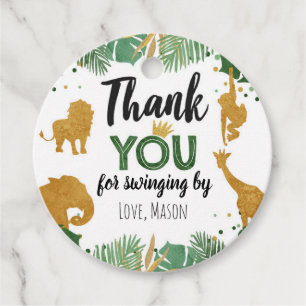 Safari Animals Wild One Oerwoud Gold Bedankt jonge Bedankjes Labels