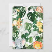 Safari Animals Wild One Safari Prints 1e verjaarda Kaart (Achterkant)