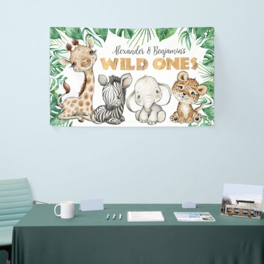 Safari Animals Wild Ones Birthday Banner (Beurs)