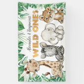 Safari Animals Wild Ones Birthday Banner (Verticaal)
