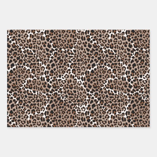 Safari Assortiment Zwart en Bruin Inpakpapier Vel (Voorkant 3)