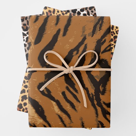 Safari Assortiment Zwart en Bruin Inpakpapier Vel (In situ)