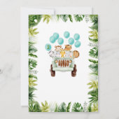 Safari-auto en dierenkast 2e verjaardag-uitnodigin kaart (Achterkant)