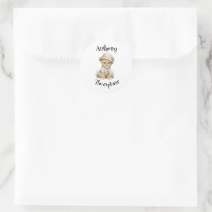 Safari Avontuur Baby's Mooie Waterverf Dieren Ronde Sticker