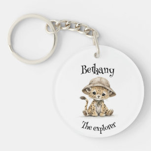 Safari Avontuur Baby's Mooie Waterverf Dieren Sleutelhanger