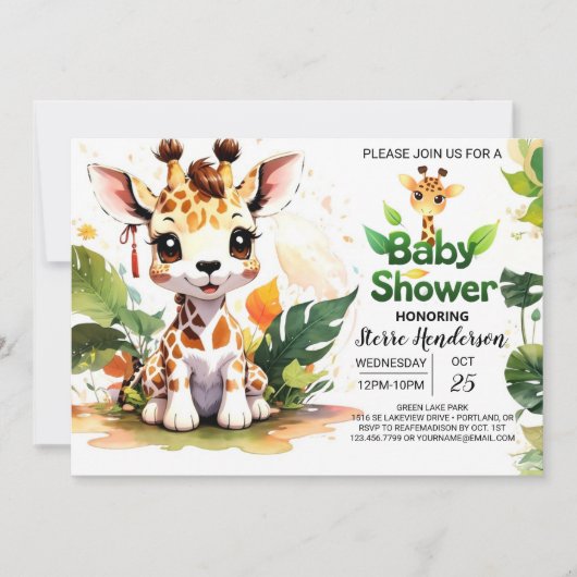 Safari avontuur begint Baby shower Kaart (Voorkant)