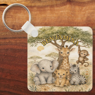 Safari Avontuur Dieren Vrienden Natuur Inspiratie Sleutelhanger