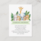 Safari Avontuur Gift Display Douche Informatiekaartje (Voorkant)