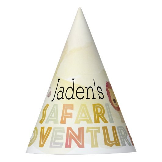 Safari Avontuur Verjaardag Feesthoedjes (Voorkant)