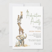 Safari-avontuur wacht op u | Alles in één Baby sho Kaart (Voorkant)