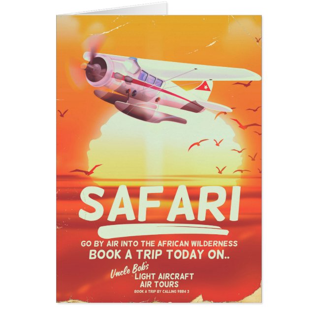 Safari  avontuurlijk poster. (Voorkant)
