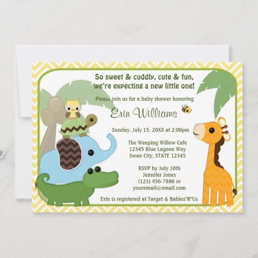 Safari Babies Baby shower-uitnodigingen Kaart (Voorkant)