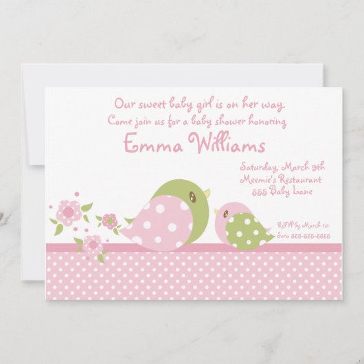 Safari Babiez Birdie Baby shower Uitnodiging (Voorkant)