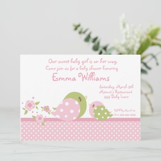 Safari Babiez Birdie Baby shower Uitnodiging (Staand voorkant)