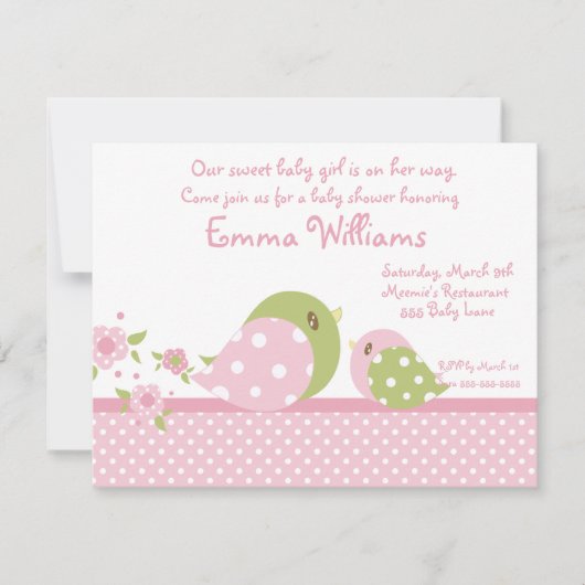 Safari Babiez Birdie Baby shower Uitnodiging (Voorkant)