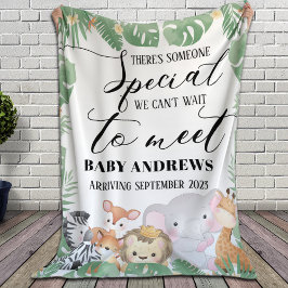 Safari-baby aankondiging Aangepaste naam en verwac Fleece Deken