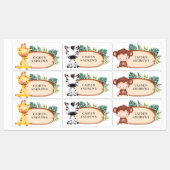 Safari Baby Animal Wood Slice Labels (Vel)