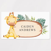 Safari Baby Animal Wood Slice Labels (Design 1)