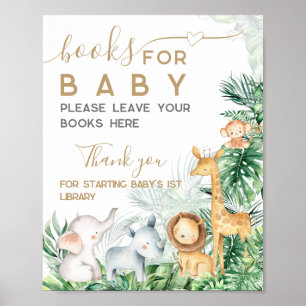 Safari Baby Animals Baby shower boeken voor baby Poster