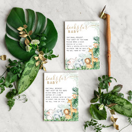Safari Baby Animals Baby shower Book request Informatiekaartje