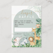 Safari Baby Animals Baby shower Diaper Raffle Informatiekaartje (Voorkant)