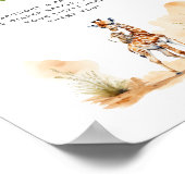 Safari Baby Animals Baby shower Diaper Raffle Poster (Hoek)