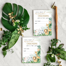 Safari Baby Animals Baby shower gok game Informatiekaartje