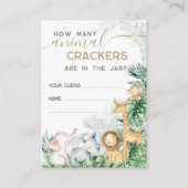 Safari Baby Animals Baby shower gok game Informatiekaartje (Voorkant)