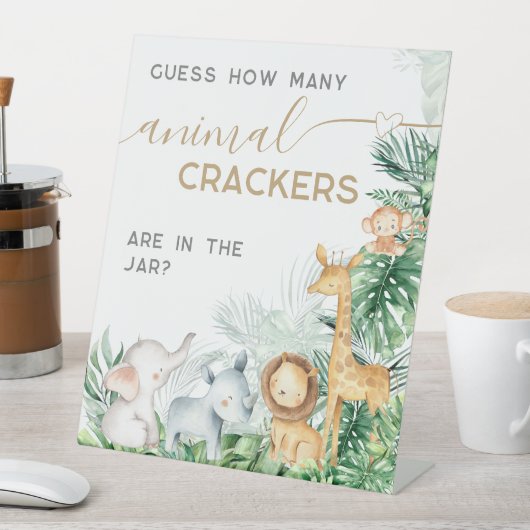 Safari Baby Animals Baby shower gok game Reclamebord Met Voetstuk (Insitu)
