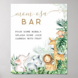 Safari Baby Animals Baby shower Mam-osa bar Poster