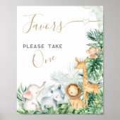 Safari Baby Animals Baby shower Sweet Favors Poster (Voorkant)