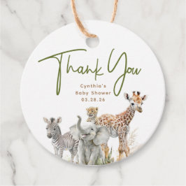 Safari Baby Animals Cute Bedankt Bedankjes Labels