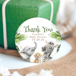 Safari Baby Animals Cute Schattig Wild Ronde Sticker