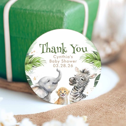 Safari Baby Animals Cute Schattig Wild Ronde Sticker