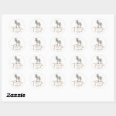 Safari Baby Animals Cute Zebra Bedankt Ronde Sticker (Vel)