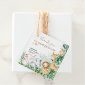Safari Baby Animals Greenery Baby shower Bedankt Bedankjes Labels (In situ)