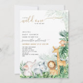 Safari Baby Animals Greenery Baby shower Kaart (Voorkant)