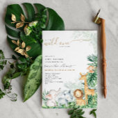 Safari Baby Animals Greenery Baby shower Kaart