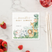 Safari Baby Animals Greenery Baby shower Servet (Insitu)