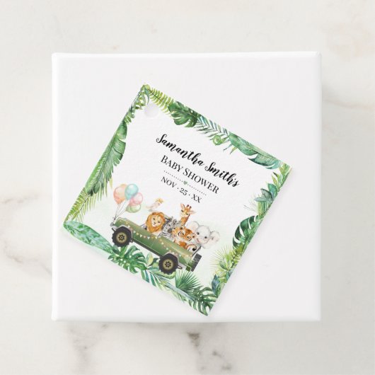 Safari Baby Animals Oerwoud Tropisch Baby shower Bedankjes Labels (In situ)