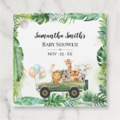 Safari Baby Animals Oerwoud Tropisch Baby shower Bedankjes Labels (Voorkant)