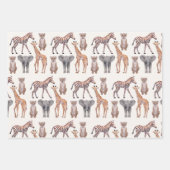 Safari Baby Animals Patroon Inpakpapier Vel (Voorkant)